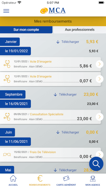 Capture d'écran tous vos remboursements à portée de main